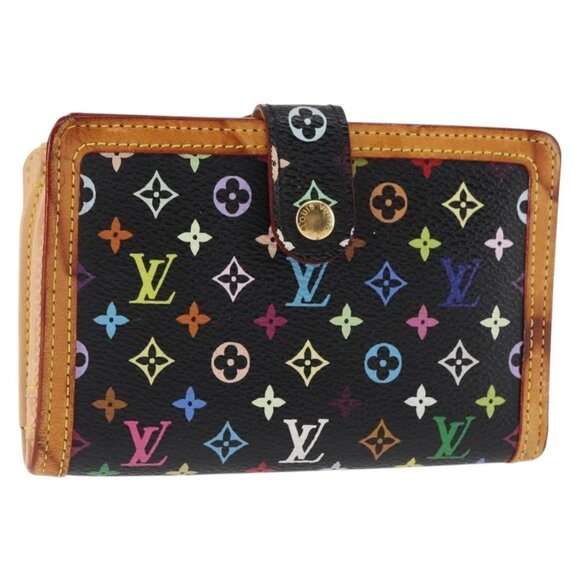 LOUIS VUITTON Multicolor Portefeuille Viennois Wallet Black M92988 Auth 146412 - Picture 1 of 16
